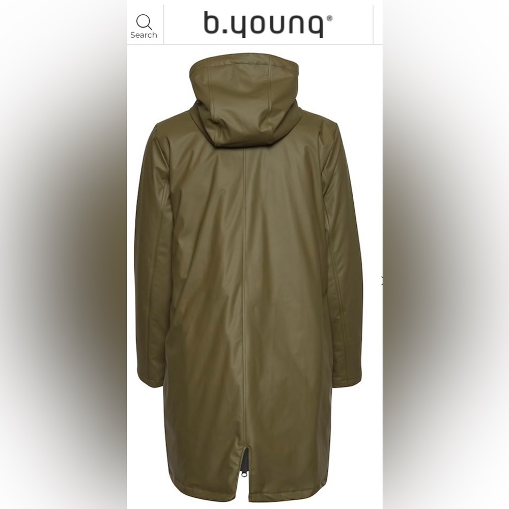 *SOLD* ๐ B. Young Olive Night Rain Jacket - Picture 2 of 2